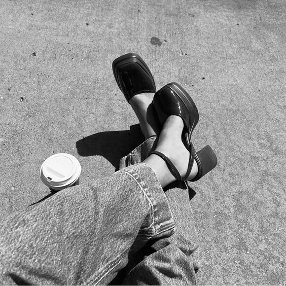 Free People Shoes - Free People Double Stack Platform Mary Janes GOLD 37